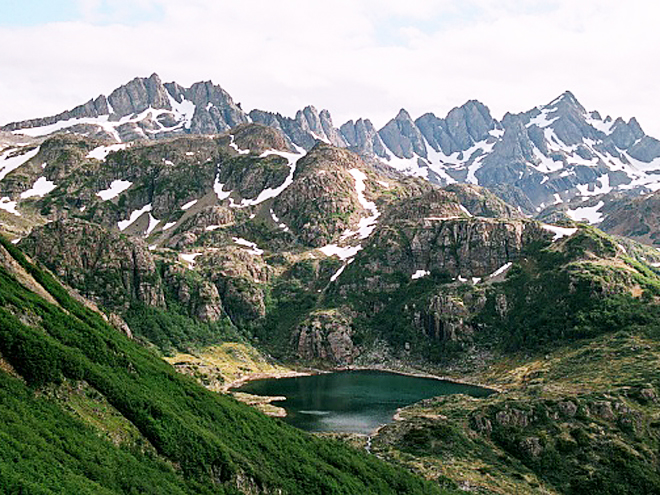 Pohoří Dientes na ostrově Navarino