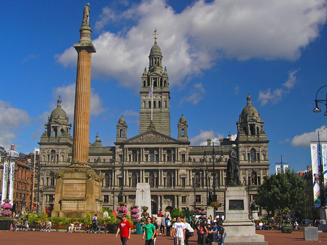 Náměstí George Square v centru Glasgow