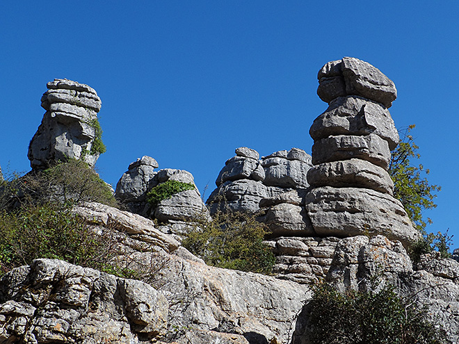 Zvětrávání skalního města El Torcal vytvořilo ze skal bizarní útvary