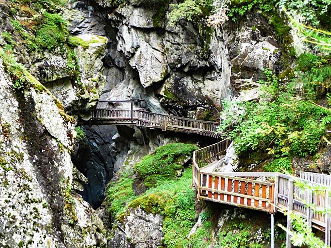 Soutěska Gornerschlucht nedaleko horského střediska Zermatt