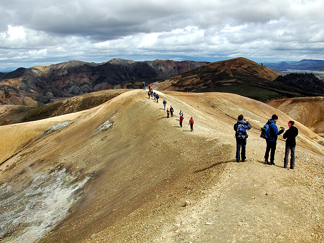 Na hoře Brennisteinsalda v pohoří Landmannalaugar