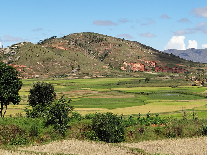 Malebná krajina centrálního Madagaskaru