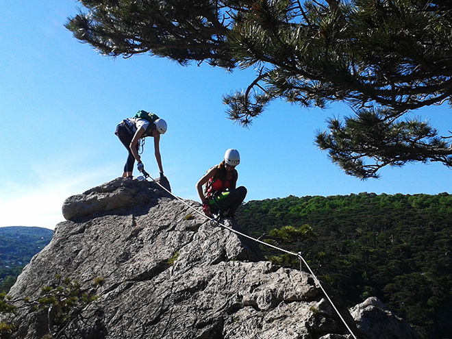 Zdolaná ferrata Mödlinger klettersteig