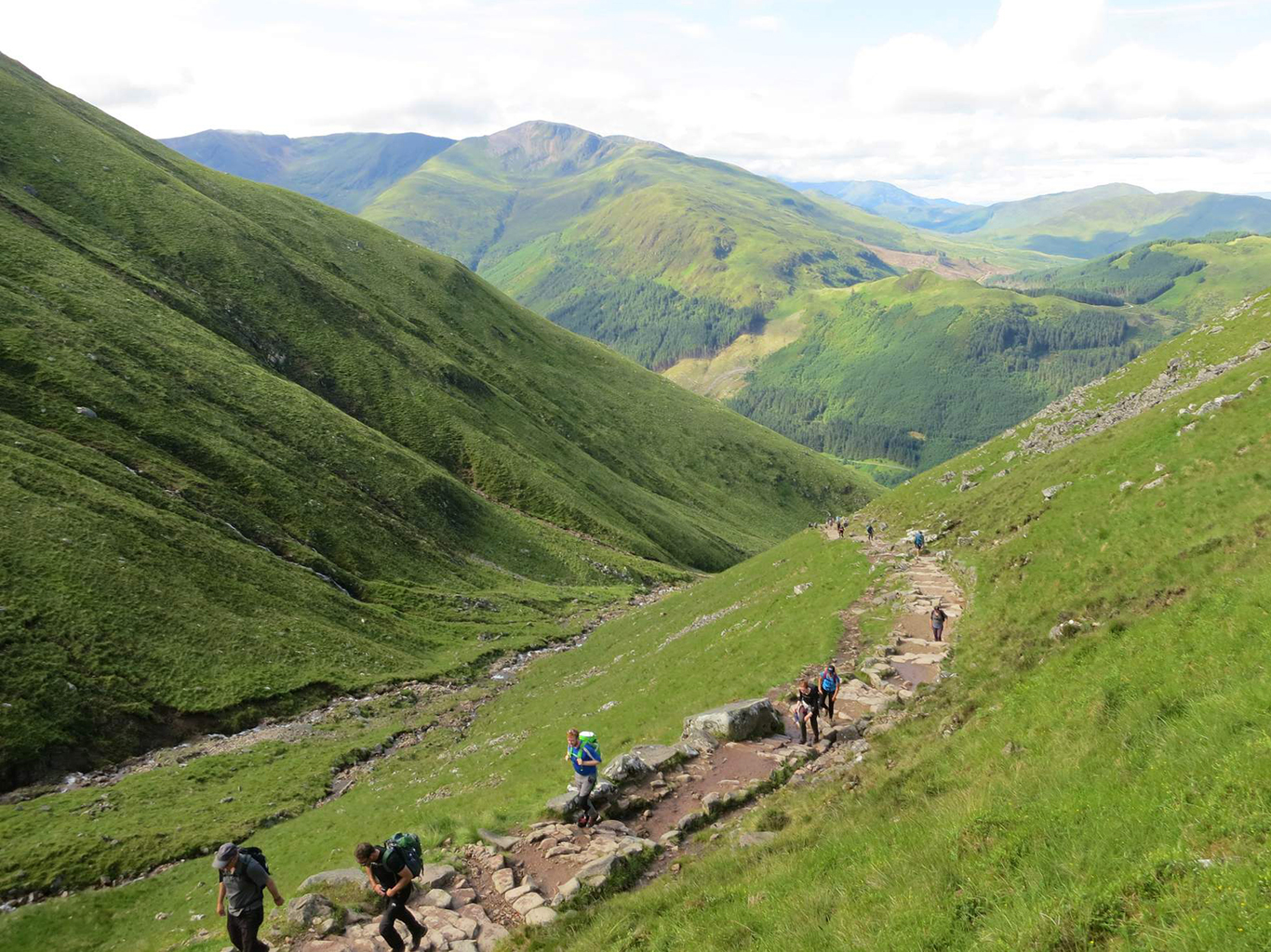 Část výstupu na Ben Nevis vede koňskou stezkou vybudovanou v roce 1883