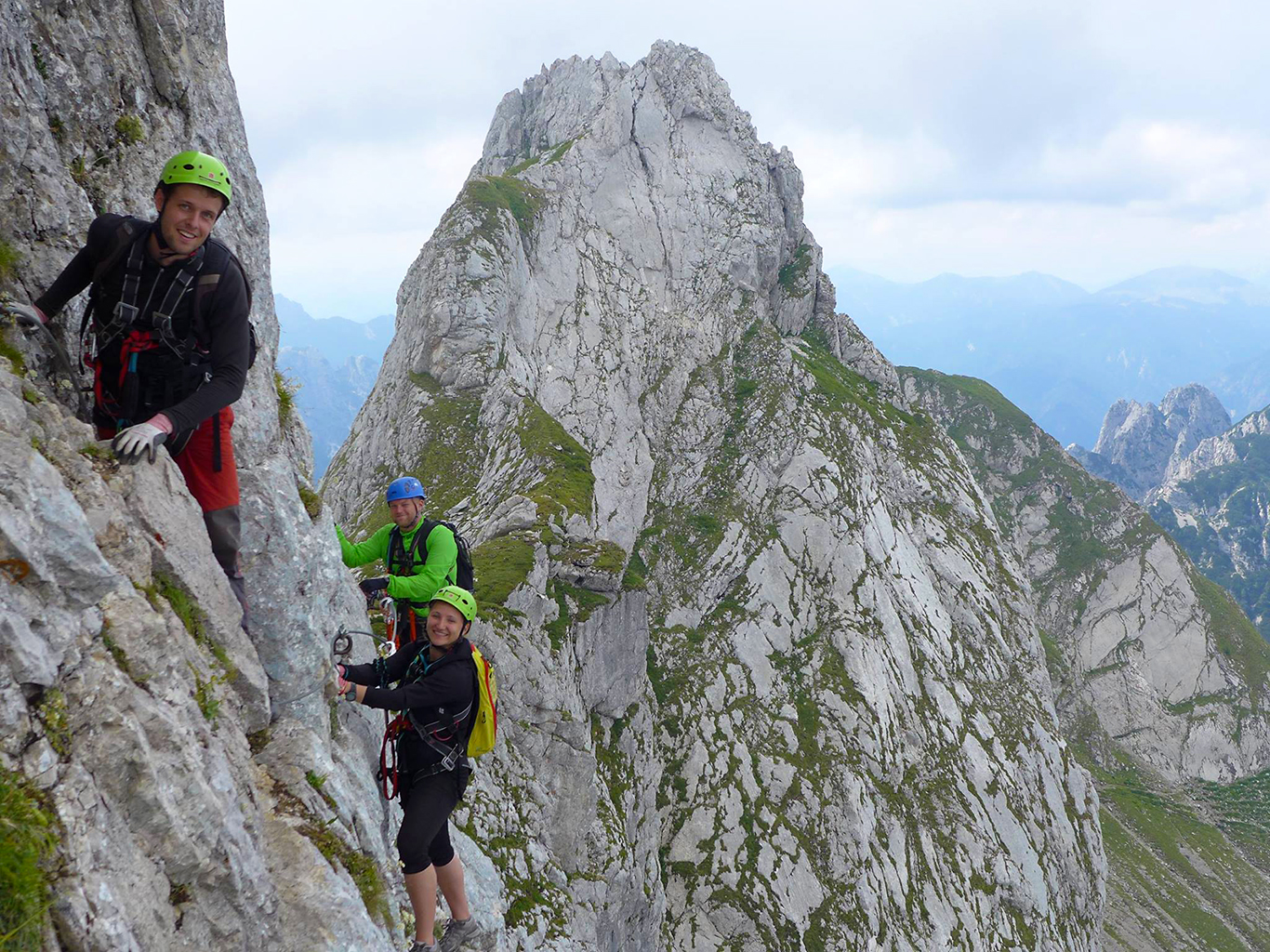 Exponovaná ferrata Via italiana na severní stěně Mangartu