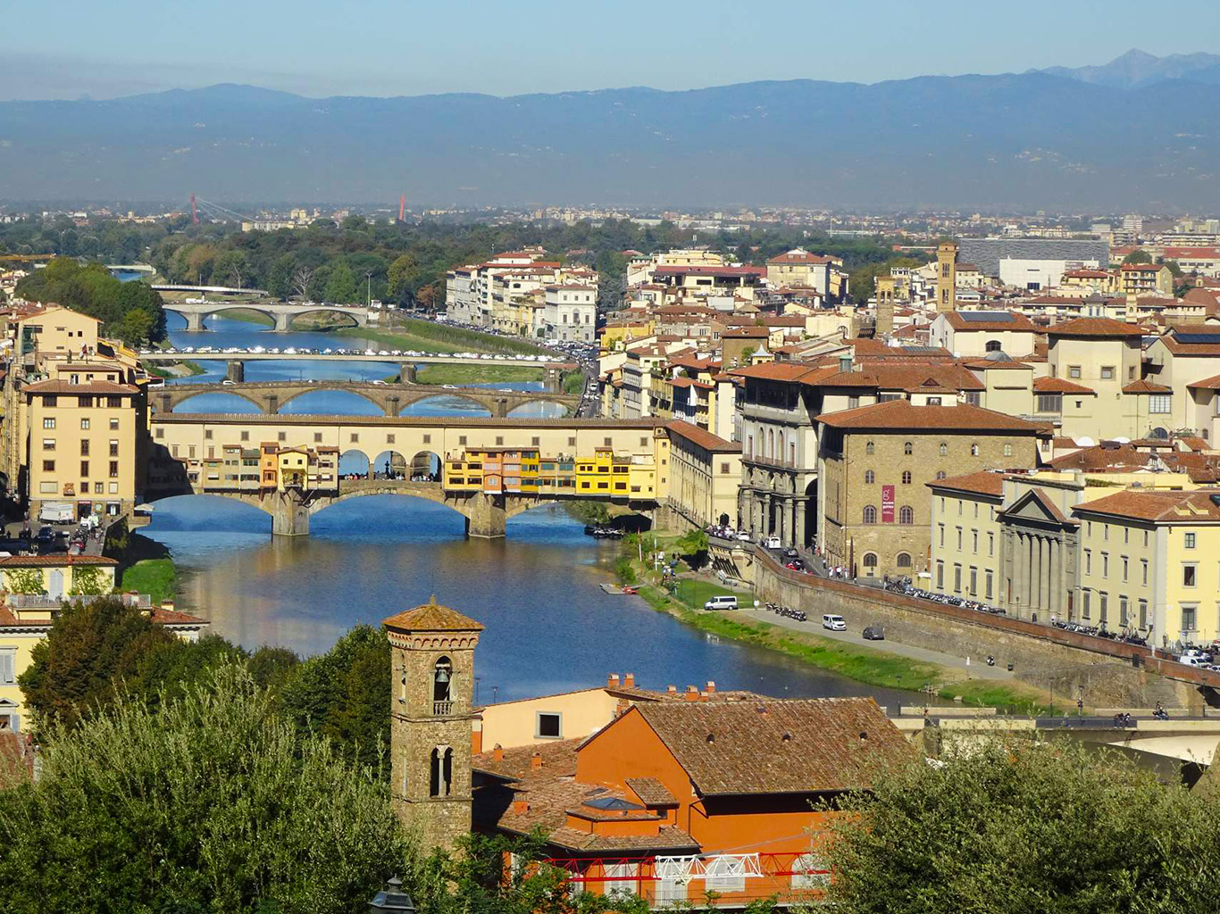 Jednou z dominant Florencie je most Ponte Vecchio