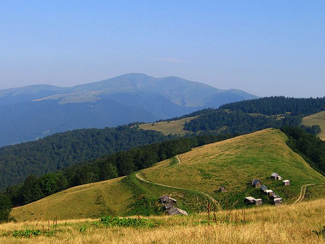 Vrchol Bliznica na polonině Svidovec