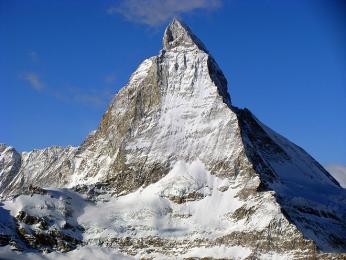 Hora Matterhorn je s výškou 4 478 m sedmou nejvyšší horou Alp