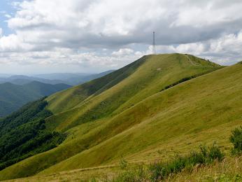 Vrchol Topas na polonině Krásna je vysoký 1 548 m