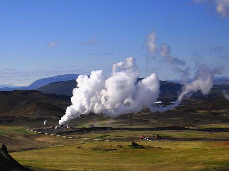 Elektrárna využívající geotermální energii v okolí sopky Krafla