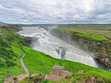 Dvojitá kaskáda vodopádu Gullfoss