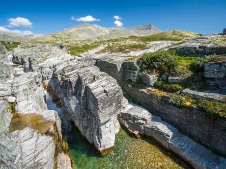 Kaňonu Imbertglupen v národním parku Rondane