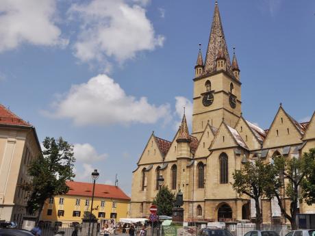 Luteránská katedrála Panny Marie v centru Sibiu 