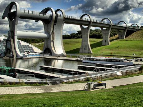 Originální rotační lodní výtah Falkirk Wheel