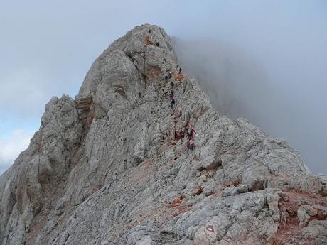 Zajištěný hřeben na Triglav