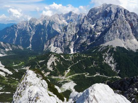 Panoramatický pohled na sedlo Vršič